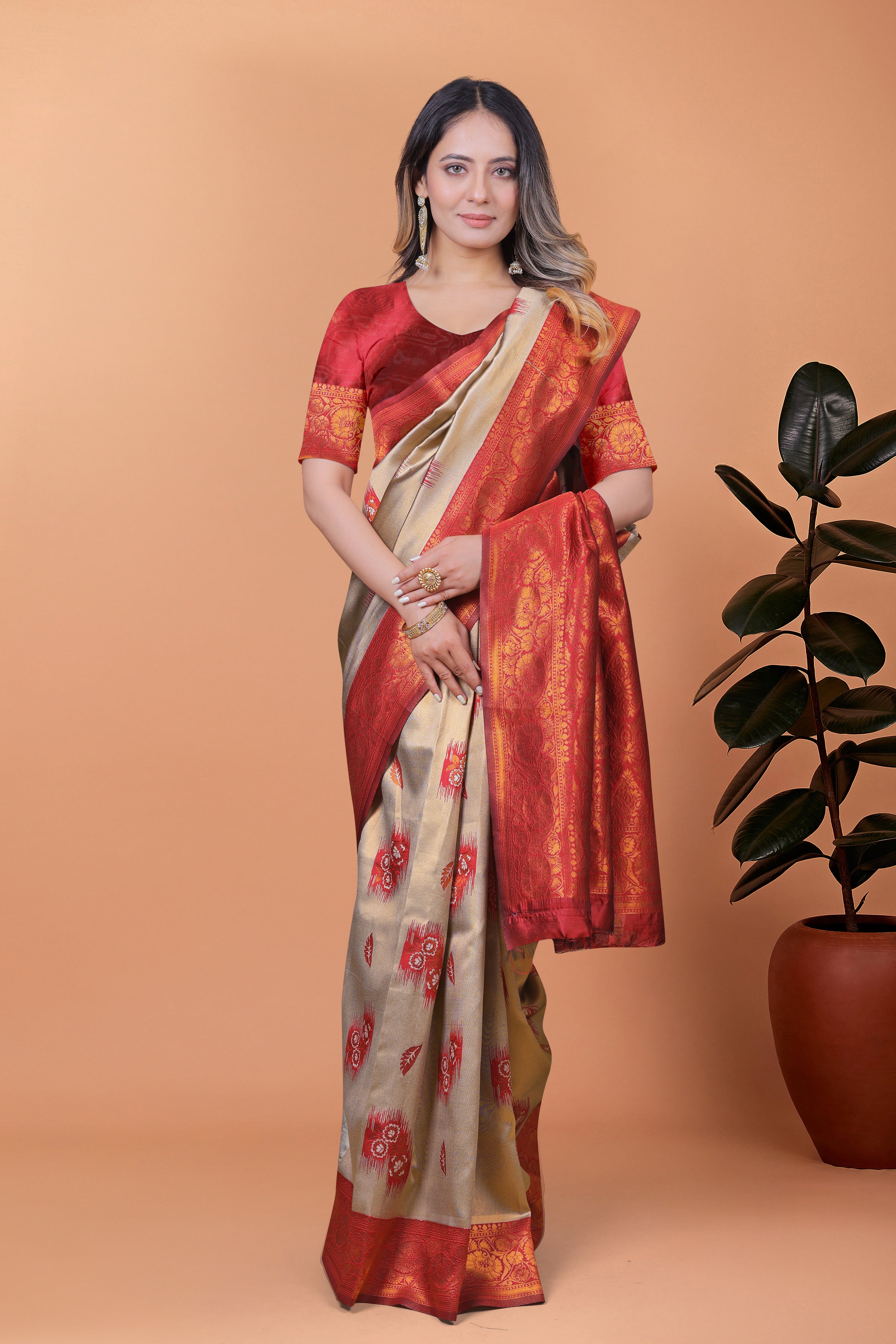 Banarasi Silk Saree with Zari Embellishment with 8 color option ✨💙💚